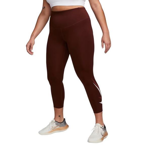 Nike Women's Swoosh Run 7/8 Mid Rise Graphic Running Leggings Size XL - Picture 1 of 13